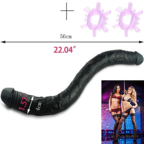 22.04"*1.57" Huge Double Penis, Sex Toys G-Point Anal Plug Sex Two-Headed Dildo Squirting Massager Realistic Appearance Feeling for Gay Lesbian Adults Penis Cock Ring