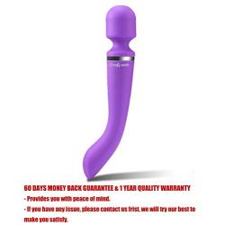 Upgraded Powerful Rechargeable Handheld Wand Massager, Waterproof with 8 Powerful Multi Speed, 20 Strong Patterns, Rechargeable Body Handheld Massager for Muscle Aches and Sports Recovery, Purple