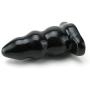 Doc Johnson Triple Ripple Butt Plug - Large - 5.6 in. Long and 2.3 in. Wide - Gradually Widens - Sturdy Flared Base - Anal Toy - Black