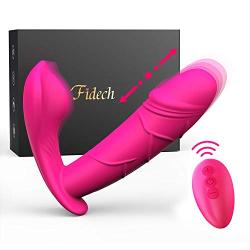 Wearable G-Spot Butterfly Vibrator with Pulsation Function- FIDECH Remote Control Clitoris Dildo with 10 Vibration Modes, Magnetic USB Rechargeable Silicone Adult Sex Toys for Woman, Couples