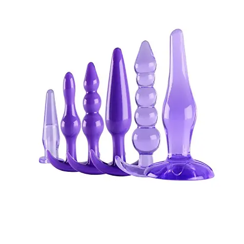 YiFeng 6PCS Anal Trainer Kit Butt Plugs Beginner Set Medical Silicone Prostate Massager (Purple)