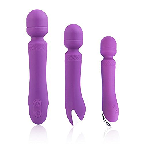 XSEXO Powerful Cordless Massage Wand Handheld with Multi Speeds Personal Rechargeable Waterproof Massager Therapy Body for Muscle Aches and Sports Recovery (Purple)