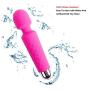 Finever Wand Massager Powerful 20 Speed Power Vibe Full Body Massage Waterproof Rechargeable Therapeutic Pink