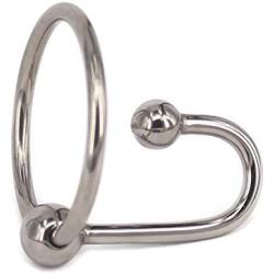 Eastern Delights Stainless Penis Cock Rings with Urethral Sounds Ball