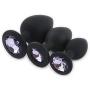 JINGJQINGCAO New 3Pcs/Set Smooth Silicone Butt Plug with Crystal Jewelry Waterproof Anal Plug