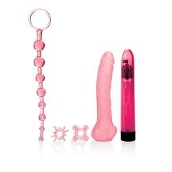 CalExotics Starter Lovers Kit – Adult Sex Toys For Couples - Waterproof Vibrator with Sleeve Anal Beads & Enhancement Ring Set – Multi Speed Personal Massager