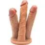 Lfcmf 3 Headed Massage Waterproof Flexible 3 Sided Strápless Toy for Couples Play (Color : Brown)