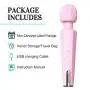 Grectek Wireless Full Body Wand Massager with Separate Electrical Motor,Handheld Waterproof Massager 20 Vibration Patterns,Therapeutic Powerful and Rechargeable for Stress Relief (Pink)