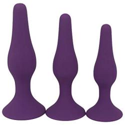 Eastern Delights Luxury Silicone Anal Trainer Butt Plug, Excellent Anal Sex Toy for Beginner, Purple Kit