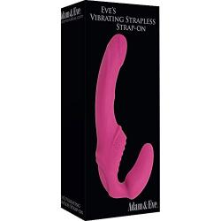 Eves Vibrating Rechargeable Strapless Strap On Vibrator, 8.75 Inch, Pink