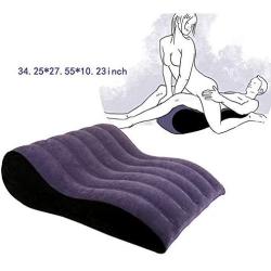 Gorge-buy Sex Pillow - 34.25 * 27.55 * 10.23inch Wedge Bed Pillow - Sex Toys Knight Pose Fun Mat- Wave Inflatable Flocking Pillow for Sex Love (D)