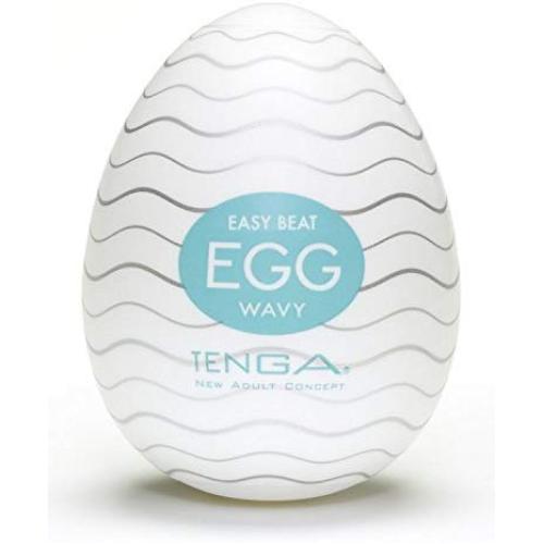 TENGA Easy Beat EGG Mens Portable Pleasure Device, Male Sleeve Stroker EGG-001 Wavy