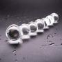 MXD Crystal Clear Glass Bǔtt Pull Beads Comfortable Massage Wànd Female Relaxation Toys T-Shirt