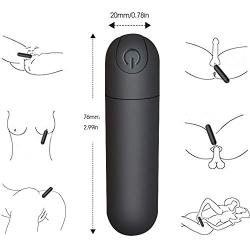 G Spot Bullet Dildo Vibrator Nipple Clitoris Stimulator USB Rechargeable for Travel - 10 Modes Portable Waterproof Mini Orgasm Vaginal Anal Massager Adult Sex Toys for Women（Black）