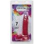 Doc Johnson Crystal Jellies - 7 Inch Realistic Cock With Balls - Strong Suction Cup Base - 7.2 in. Long and 1.7 in. Wide - Dildo, Pink