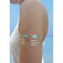 Metallic Temporary Tattoos for Women Teens Girls - 8 Sheets Gold Silver Temporary Tattoos Glitter Shimmer Designs Jewelry Tattoos - 100+ Color Flash Fake Waterproof Tattoo Stickers (Caicos)