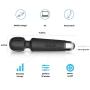 Wand Massager with 20x Magic Multi-Speed Vibrations, Cordless, Waterproof, Personal Handheld Electric Massager for Neck Shoulder Back Body Massage, Sports Recovery Muscle （Black Mini）