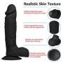 HYLHYL5-F Strǎp ǒn fǒr Lěsbìǎn, 9 inch Black Hands-Free Suction Cup Women Waterproof Toy Handheld Waterproof Massaging for Suction Cup | Diameter 5cm/1.96iches