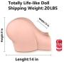 Huge Pussy Ass Male Masturbator Realistic Sex Doll for Men Best Party Gift - Life Size Women Fat Buttocks Silicone Torso Love Doll with 3D Mature Vagina and A Tight Anus Butt Sex Toy for Men