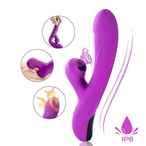 Clitoral Sucking Vibrator, Sexrabbit Rechargeable Heating Dildo Vibrator G Spot Massager Waterproof, Clit Stimulator with 10 Vibration & 3 Suction Patterns Adult Sex Toys for Women Couples Clitoral Sucking Vibrator, Sexrabbit Rechargeable Heating Dildo Vibrator G Spot Massager Waterproof, Clit Stimulator with 10 Vibration & 3 Suction Patterns Adult Sex Toys for Women Couples