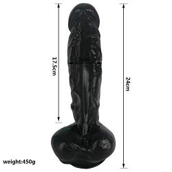 Lovely Wand Massager Beginner Waterproof Toy Black PVC Material 9.3 Inch