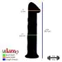 LeLuv Dildo 11.5 inch Glass Goliath Thick Huge Veiny Big Bundle with Premium Padded Pouch