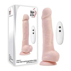 Adams True Feel Rechargeable Dildo with Wireless Remote Control - Beige