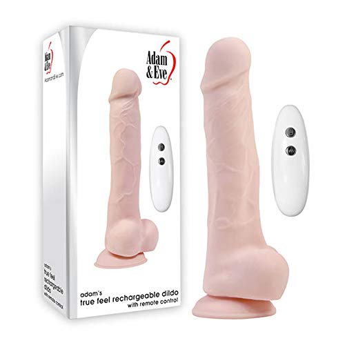 Adams True Feel Rechargeable Dildo with Wireless Remote Control - Beige