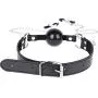ACSUSS PU Leather Collar Strap with Silicone Ball Mouth Gag and Clamps Clip