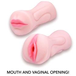 Mouth and Pussy Masturbator - Double Ended Stroker Sleeve for Male Masturbation - Oral Sex Simulator