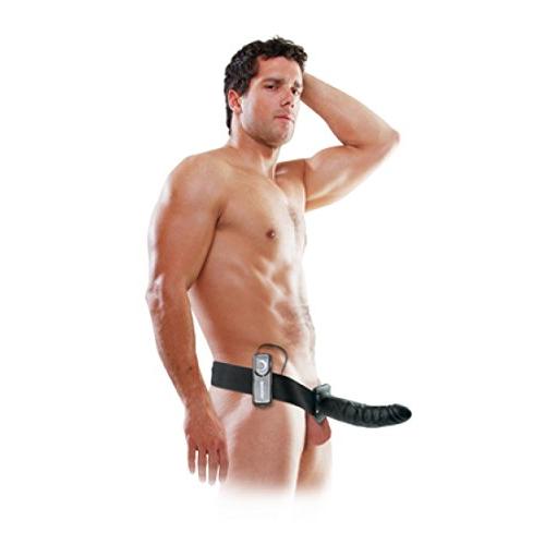 Fetish Fantasy 8 " Vibrating Hollow Strap-On, Black