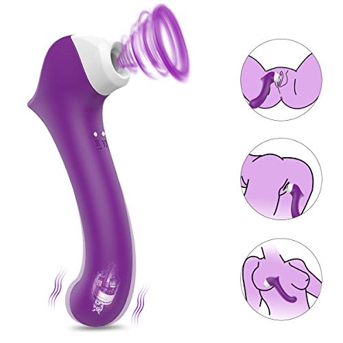 Personal G Spot Vibrator Clitoral Sucking Vibrator, PALOQUETH Waterproof Adult Oral Sex Toys Dildo Vibrator for Women Couples Clit Nipple Stimulation with 5 Powerful Suctions 8 Vibration Modes