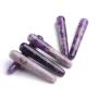 AMOYSTONE Natural Amethyst Crystal Massage Treatment Sticks Points Worry Stone Set 6pcs 4"