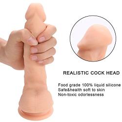 Pintimi 8.97 inch Waterproof Realistic Sex Toys Soft Silicone Penis Dildo with Suction Cup