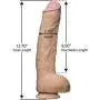 Doc Johnson The Legendary John Holmes - 12 Inch ULTRASKYN Dildo with Removeable Vac-U-Lock Suction Cup Base - 10 inches of Insertable Length - Harness Compatible - Storage Bag Included