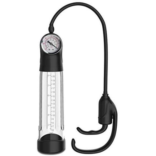 Penis Vacuum Pump for Men Erection Pumps Male Sex Toys, PALOQUETH Penis Enlargement Growth Pump with Pressure Gauge for Safe Suction Harder Erection, Soft Sleeve Quick Release Valve, 9 in