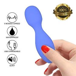 Mini Wand Massager with 10 Magic Speeds Modes, Electric Small Size Wand Massage for Back Neck Shoulder (Sky Blue)