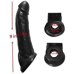 Black Silicone Cóndom Reusable Pênnís Sleeve Enlargement Toys for Men Chástity Clítoris Stímulator Pênnís Rings 9 INCH