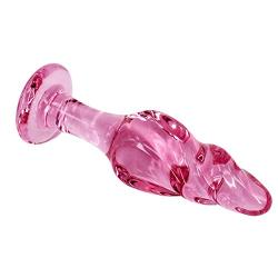 4.3 Inches Pink Glass Pleasure Wand for Anal Sex Play, Eastern Delights Small Anal Butt Plug for Beginner Starter