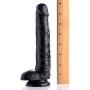 Easy Entry 8 Inch Slim Dildo with Balls, Black