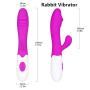 Rabbit G spot Vibrator-Waterproof Tongue Dildo Vibrators Vagina Clitoris Stimulation with 30 Vibration Modes Dual Motor Anal Sex Toys for Women