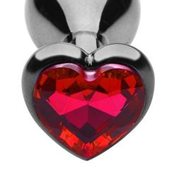 Crimson Tide Scarlet Heart Shaped Jewel Butt Plug