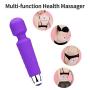 Rechargeable Personal Wand Massager, Compact Power Wand Massager, 20x Multi-Speed Vibrations (Purple)