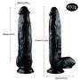 Lifelike Wand 11.8-inch PVC Toy Suitable for Beginners Soft and Odor-Free Strong Sucker Hands-Free Interactive Play Anniversary Gift (Color : Black)