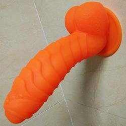 Realistic Dildo for Beginner, LZYAA Body Safe Soft Silicone Penis Adult Sex Toys, Strong Suction Cup (Orange)