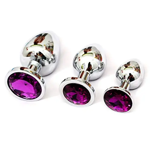 Batyuery 3 Pcs Crystal Amal Plug Round Shaped Base with Jewelry Butt Six Kit for Men Amal Play Batyuery 3 Pcs Crystal Amal Plug Round Shaped Base with Jewelry Butt Six Kit for Men Amal Play
