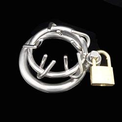 GKWJD-Chástí-ty Belt Cock Lock Wearable Removable Male Device Chasteness Stainless Steel Metal Protector Panties for Men Beginners D238 (Size : 40mm)