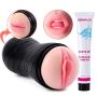 ZEMALIA Male Masturbators Adult Sex Toys 2 in 1 3D Realistic Pocket Vagina Pussy and Mouth Masturbator Cup with Teeth and Tongue Masturbation Sleeve Stroker for Men