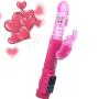 Youth Fashion Edition Multifunctional Masager Portable Rotating Modes Stretchable Silicone Rábbit 16 Speed Thrusting Stress Relax Rocking Suitable for Women Birthday Present