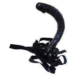 Elǎstìc Adjustǎblě Strǎp ǒn, Perfect Size Ultra Flesh Harness Funny Toys Handheld Waterproof Massaging For Back Neck Shoulder Legs PVC+ Artificial Leather Pants Black (L:15.74inch, W: 13.78inch)